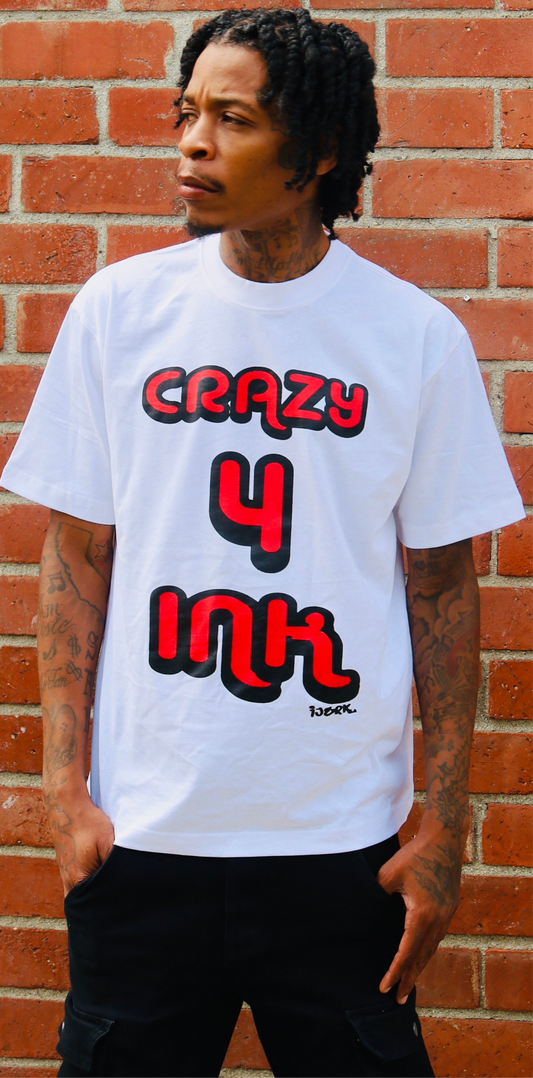 Crazy 4 Ink White/Red Edition Tee
