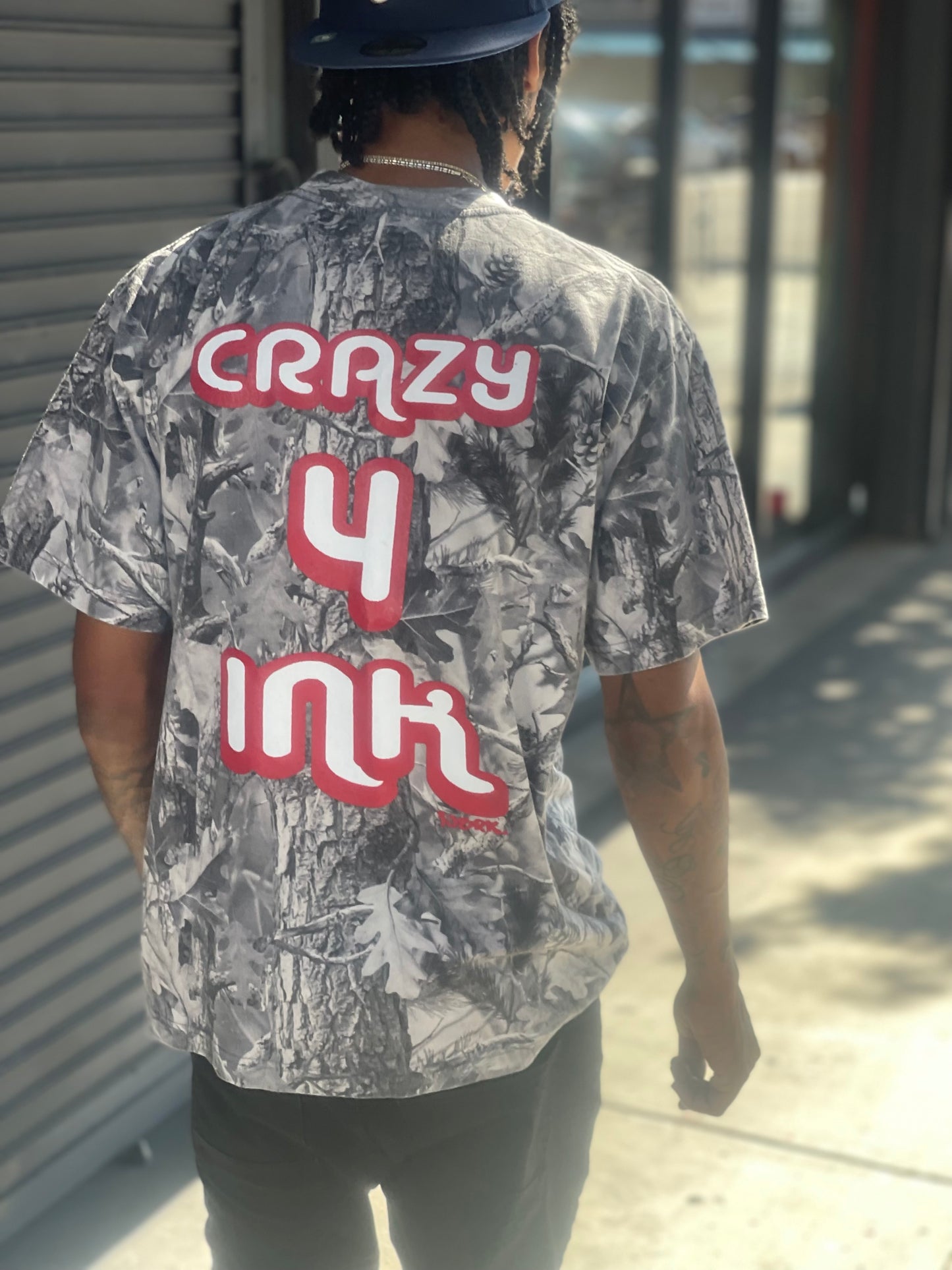 Camouflage Crazy 4 Ink Short Sleeve ( Red &   White Print ) Limited Edition Front & Back
