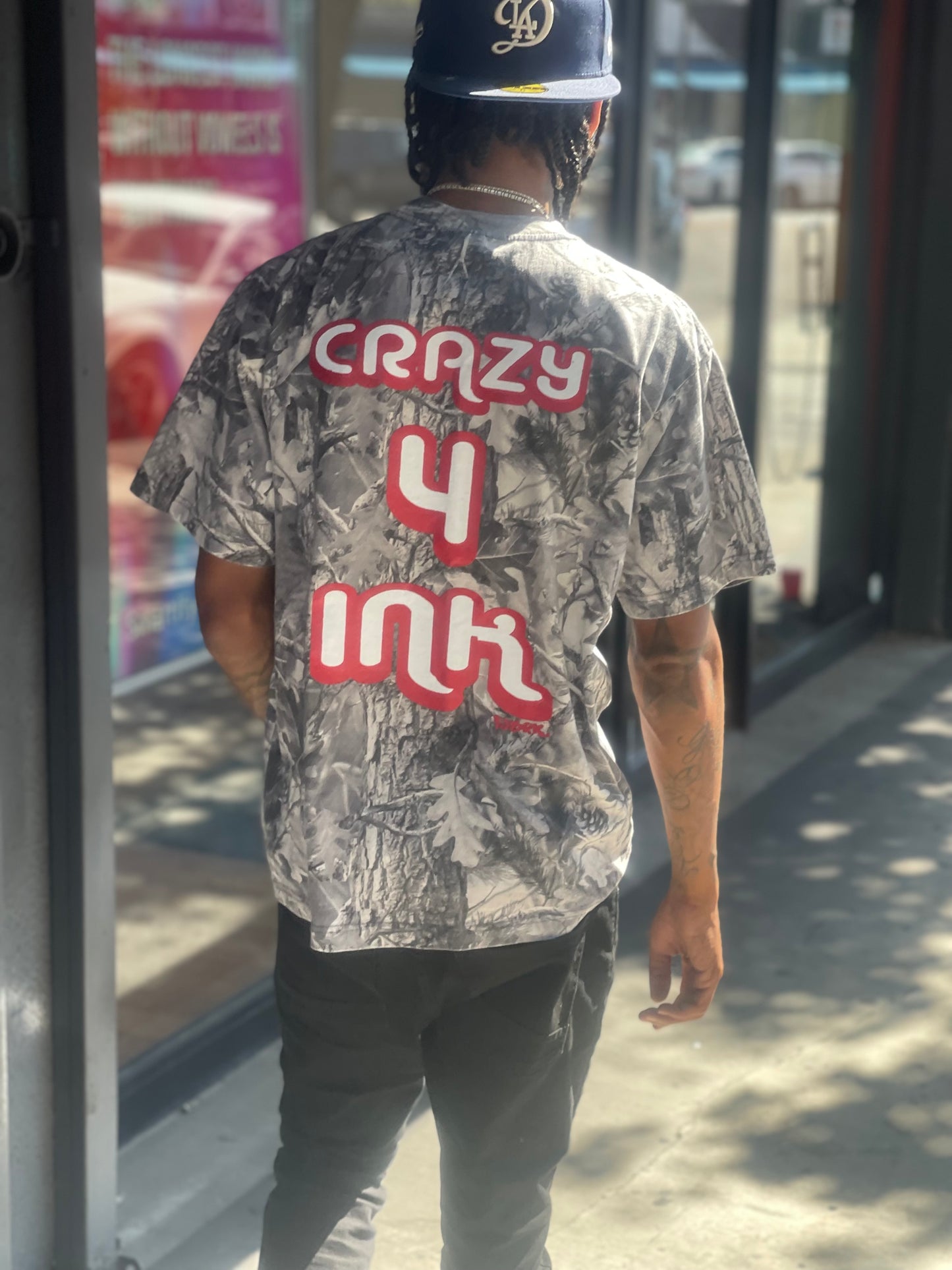 Camouflage Crazy 4 Ink Short Sleeve ( Red &   White Print ) Limited Edition Front & Back